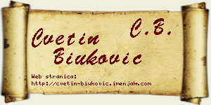 Cvetin Biuković vizit kartica